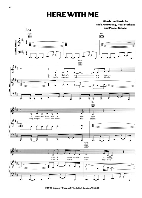 Dido【No Angel】Piano‧Vocal‧Guitar