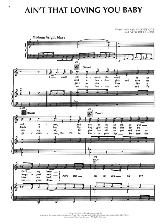 Elvis Presley【His Love Songs】Piano‧Vocal‧Guitar