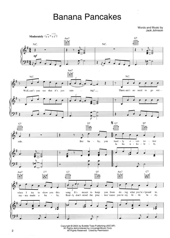 Jack Johnson【Anthology】Piano‧Vocal‧Guitar