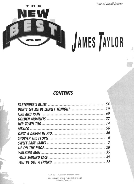 The New Best of【James Taylor】Piano／Vocal／Guitar