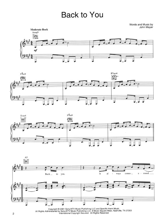John Mayer【Anthology ,Volume 1】 Piano‧Vocal‧Guitar