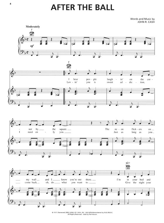 Johnny Cash【Anthology】Piano‧Vocal‧Guitar