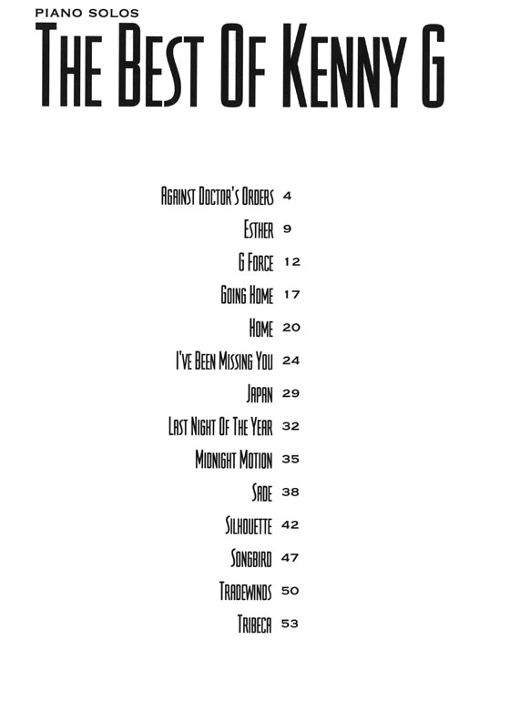 【The Best Of Kenny G】Piano Solos