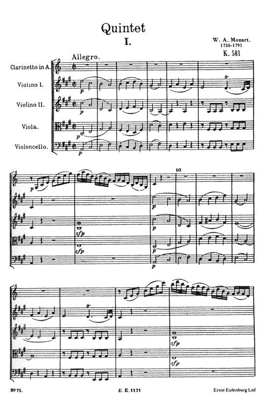 Mozart モーツァルト クラリネット五重奏曲