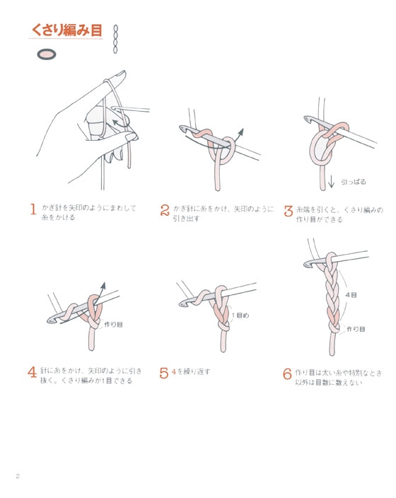 よくわかる基礎 かぎ針編み 編み目記号