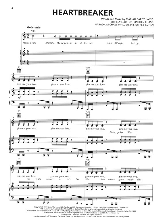 Mariah Carey【Rainbow】Piano‧Vocal‧Guitar