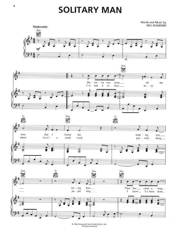 【The Essential Neil Diamond】Piano‧Vocal‧Guitar