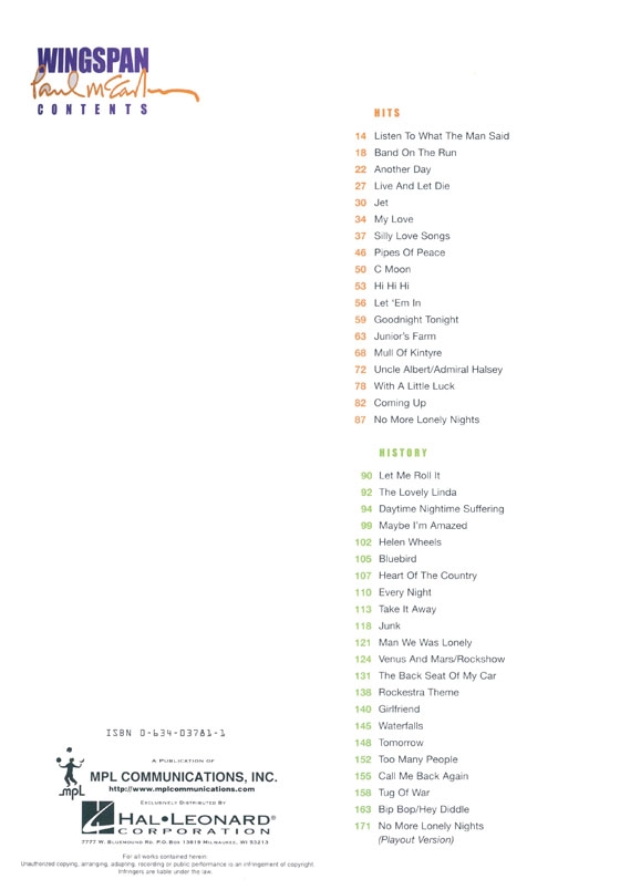 Wingspan【Paul McCartney】Hits And History