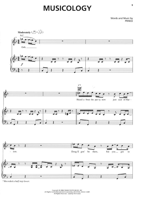 Prince【Musicology】Piano‧Vocal‧Guitar