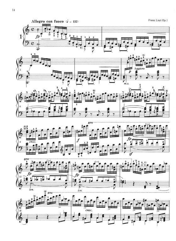 Liszt リスト 12の練習曲 作品1番 12 Etüden für Klavier Op.1