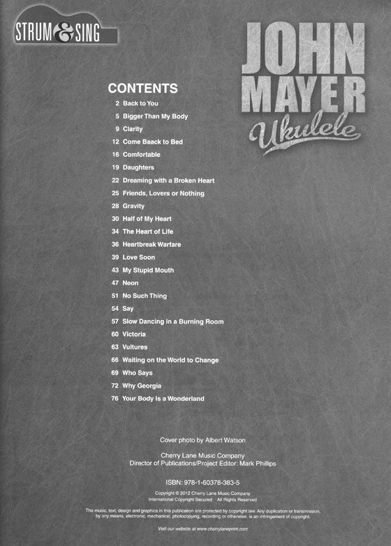 Strum & Sing : John Mayer - Ukulele
