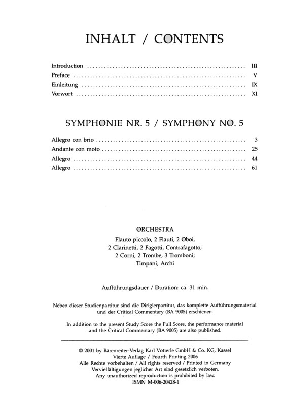 Beethoven‧Symphonie Nr. 5 in c-moll／Symphony No. 5 in C Minor‧ Op. 67