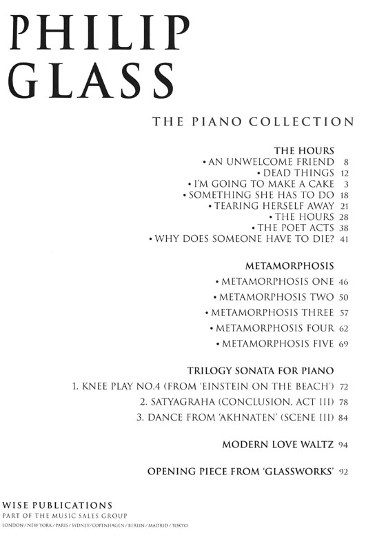 Philip Glass : The Piano Collection