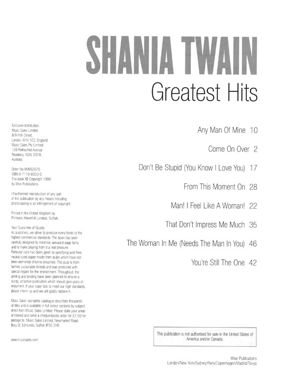 Shania Twain【Greatest Hits】