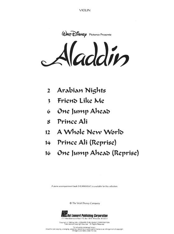 Aladdin for Violin