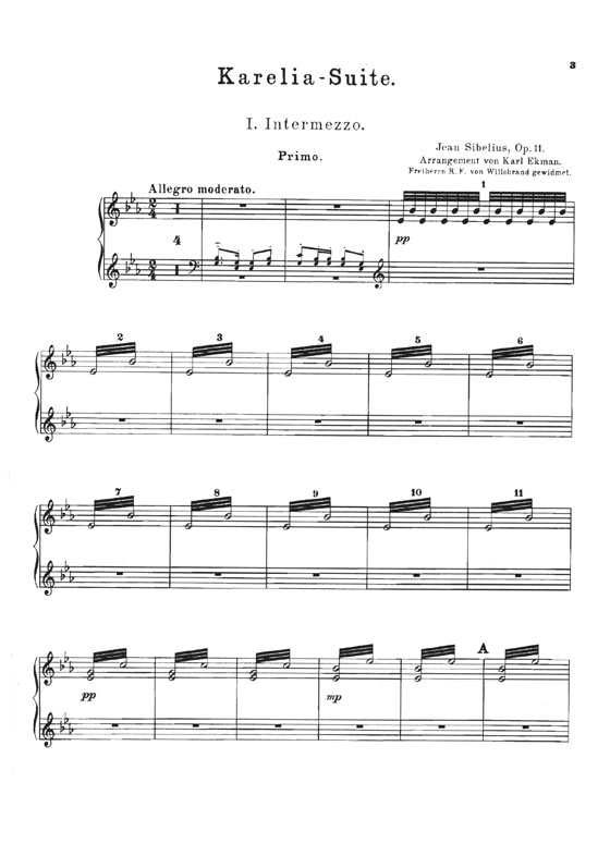 Sibelius カレリア組曲 for Piano 4 Hands