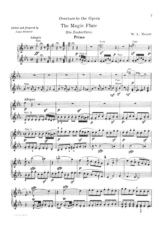 Mozart 歌劇「魔笛」序曲 for Piano 4 Hands