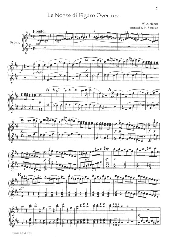 Mozart 歌劇「フィガロの結婚」序曲 for Piano 4 Hands