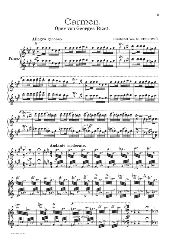 Bizet カルメンメドレー for Piano 4 Hands
