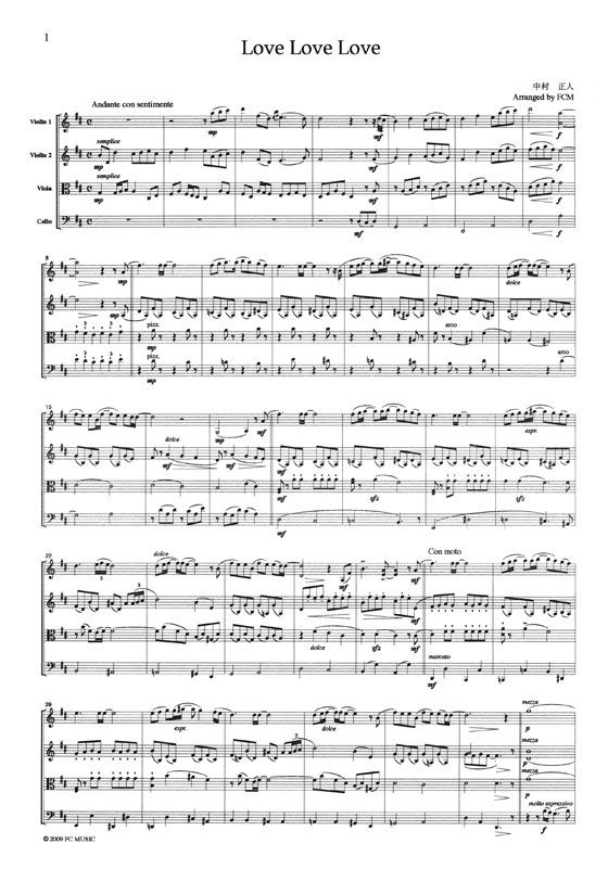 Love Love Love for String Quartet Love Love Love for String Quartet
