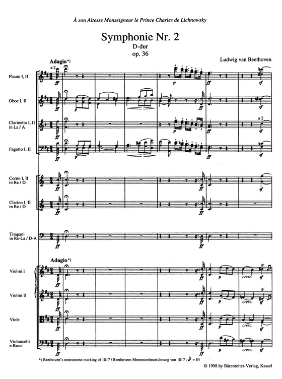 Beethoven‧Symphonie Nr. 2 in D-dur／Symphony No. 2 in D major‧Op. 36