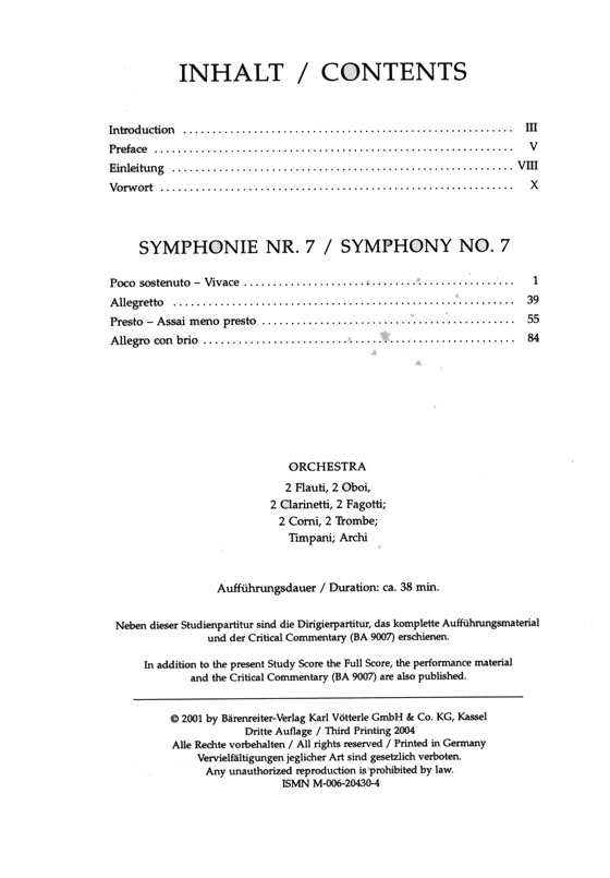 Beethoven‧Symphonie Nr. 7 in A-dur／Symphony No. 7 in A major‧Op. 92