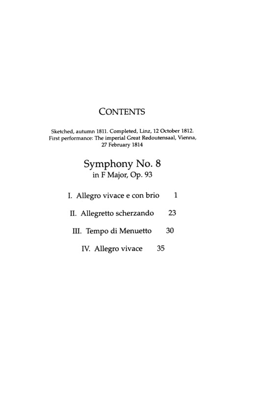 Beethoven Symphony No. 8 in F Major, Op. 93