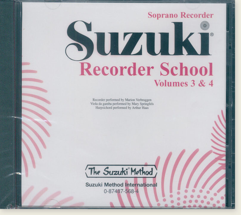 Suzuki Recorder School Volume 3 & 4 (Soprano Recorder)【CD】