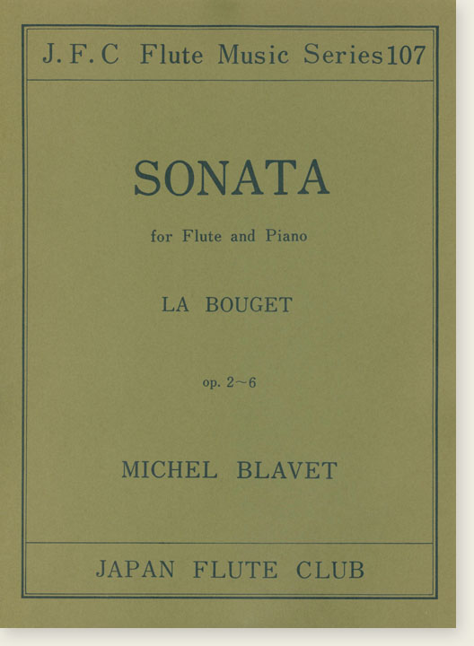 Michel Blavet Sonata La Bouget Op. 2~6 for Flute and Piano