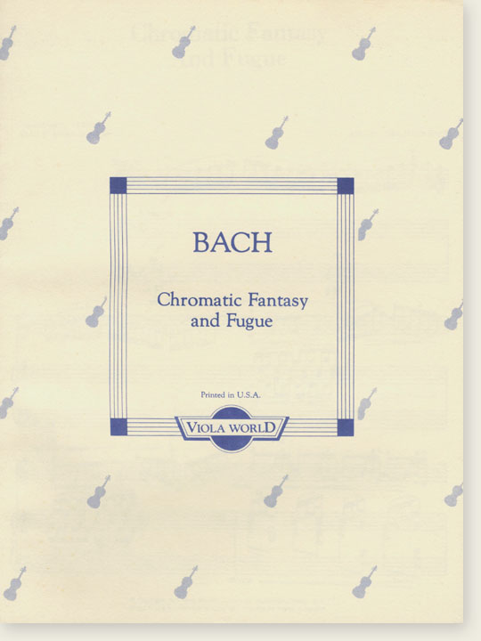 Bach Chromatic Fantasy and Fugue for Viola