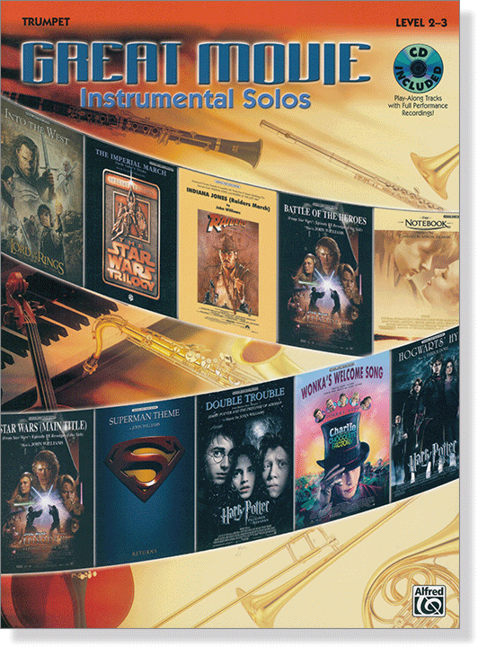 Great Movie Instrumental Solos【CD+樂譜】for Trumpet, Level 2-3