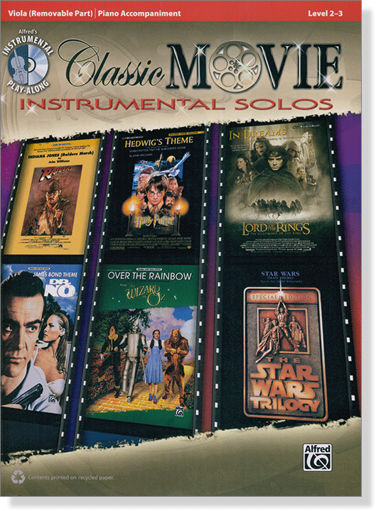 Classic Movie Instrumental Solos【CD+樂譜】 for Viola(Removable Part)/Piano Accompaniment , Level 2-3 Classic Movie Instrumental Solos【CD+樂譜】 for Viola(Removable Part)/Piano Accompaniment , Level 2-3