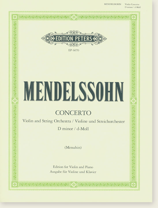 Mendelssohn Concerto Violin and String Orchestra D minor (Menuhin)