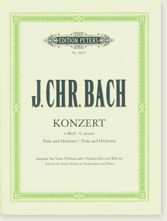 J. Chr. Bach Konzert C minor Viola and Orchestra Edition for Viola (Violin or Violoncello) and Piano