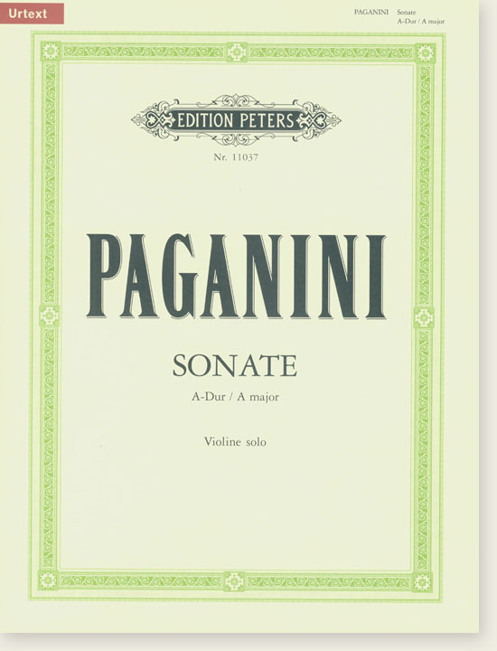 Paganini Sonate A Major Violine Solo (Urtext)