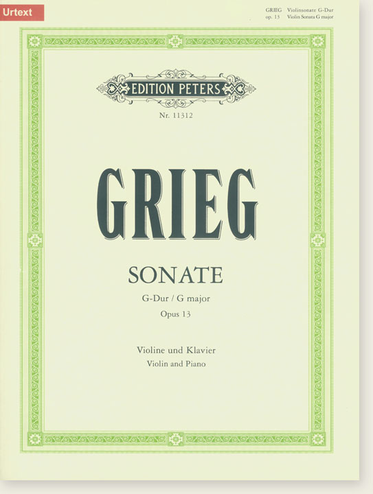 Grieg Sonate G major Opus 13 Violin and Piano (Urtext)