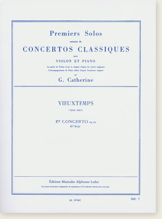 Vieuxtemps 1er Concerto Op. 10 1er Solo Premiers Solos Extraits de Concertos Classiques pour Violon et Piano