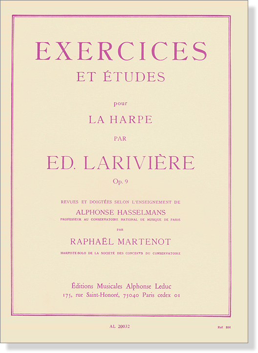 ED. Larivière - Exercices Et Études Pour La Harpe, Op.9 ED. Larivière - Exercices Et Études Pour La Harpe, Op.9