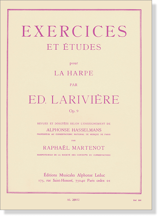 ED. Larivière - Exercices Et Études Pour La Harpe, Op.9