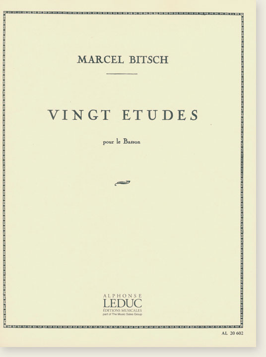 Marcel Bitsch Vingt Etudes pour le Basson
