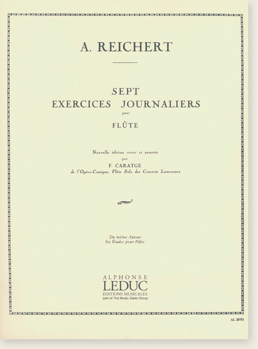 A. Reichert Sept Exercices Journaliers pour Flûte