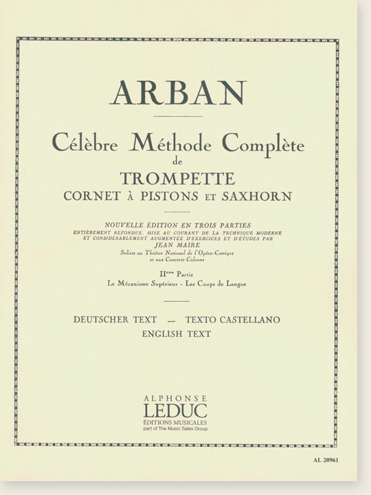 Arban Célèbre Méthode Complète de Trompette Cornet à Pistons et Saxhorn Ⅱ