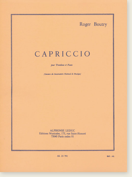 Roger Boutry Capriccio  pour Trombone et Piano