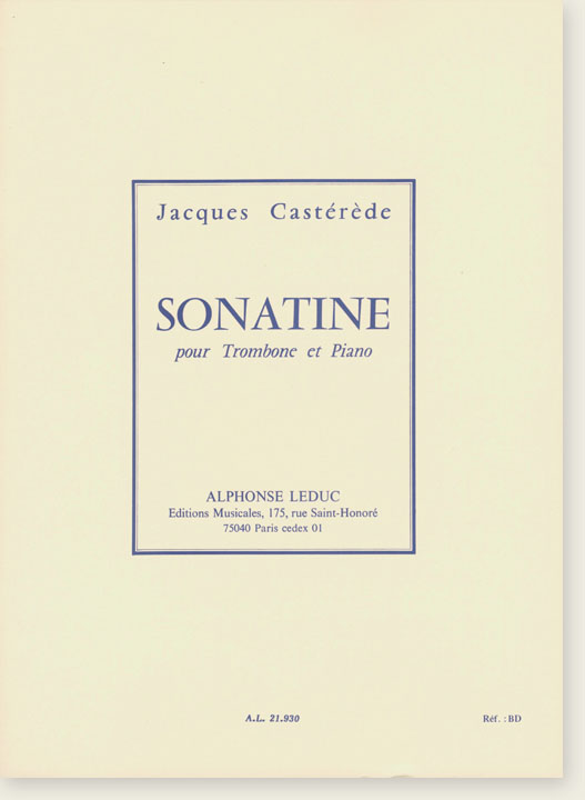 Jacques Castérède Sonatine pour Trombone et Piano