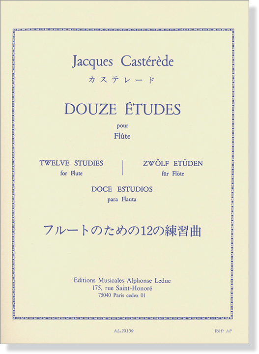 Jacques Castérède: Douze Études pour Flûte