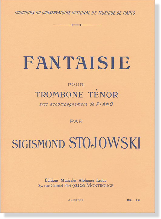 Sigismond Stojowski: Fantaisie pour Trombone Ténor avec accompagnement de Piano