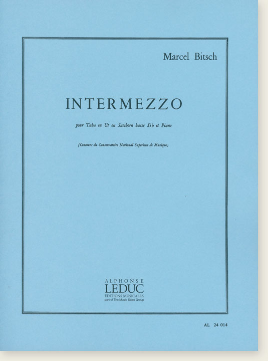 Marcel Bitsch Intermezzo pour Tuba en Ut ou Saxhorn Basse Sib et Piano