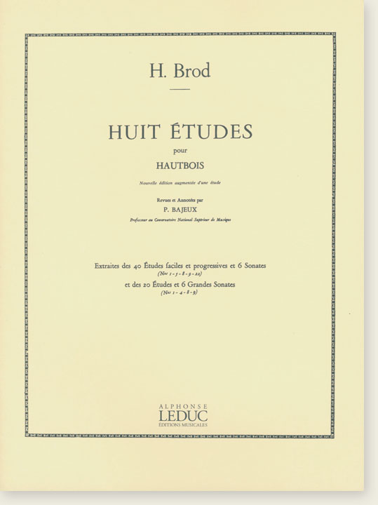 H. Brod Huit Études pour Hautbois