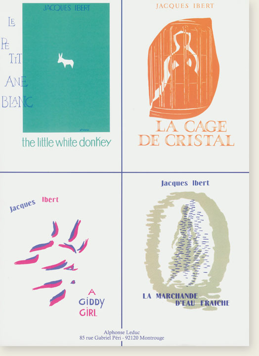 Jacques Ibert The Little White Donkey, A Giddy Girl, La Cage de Cristal, La Marchande D'Eau Fraiche for Piano