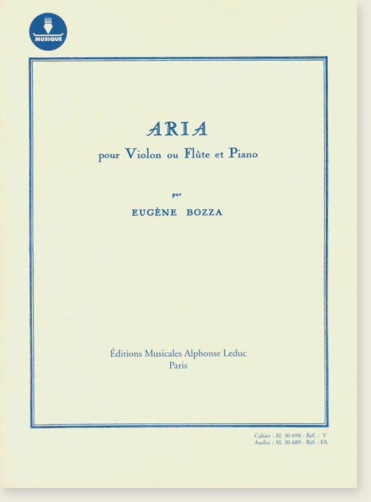 Eugène Bozza: Aria pour Violin ou Flûte et Piano (Musique)